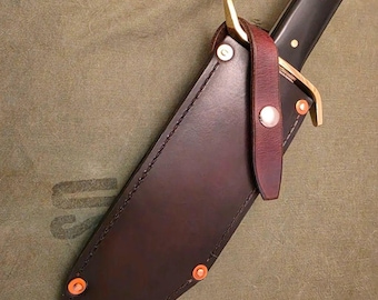 Western 49 knife 1961 to 1977 Bowie, Jeweled blade. Customized by Ghostown Custom Knives.