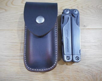 Leatherman Surge. Crazy Horse leather sheath. plain flap. Sheath only.