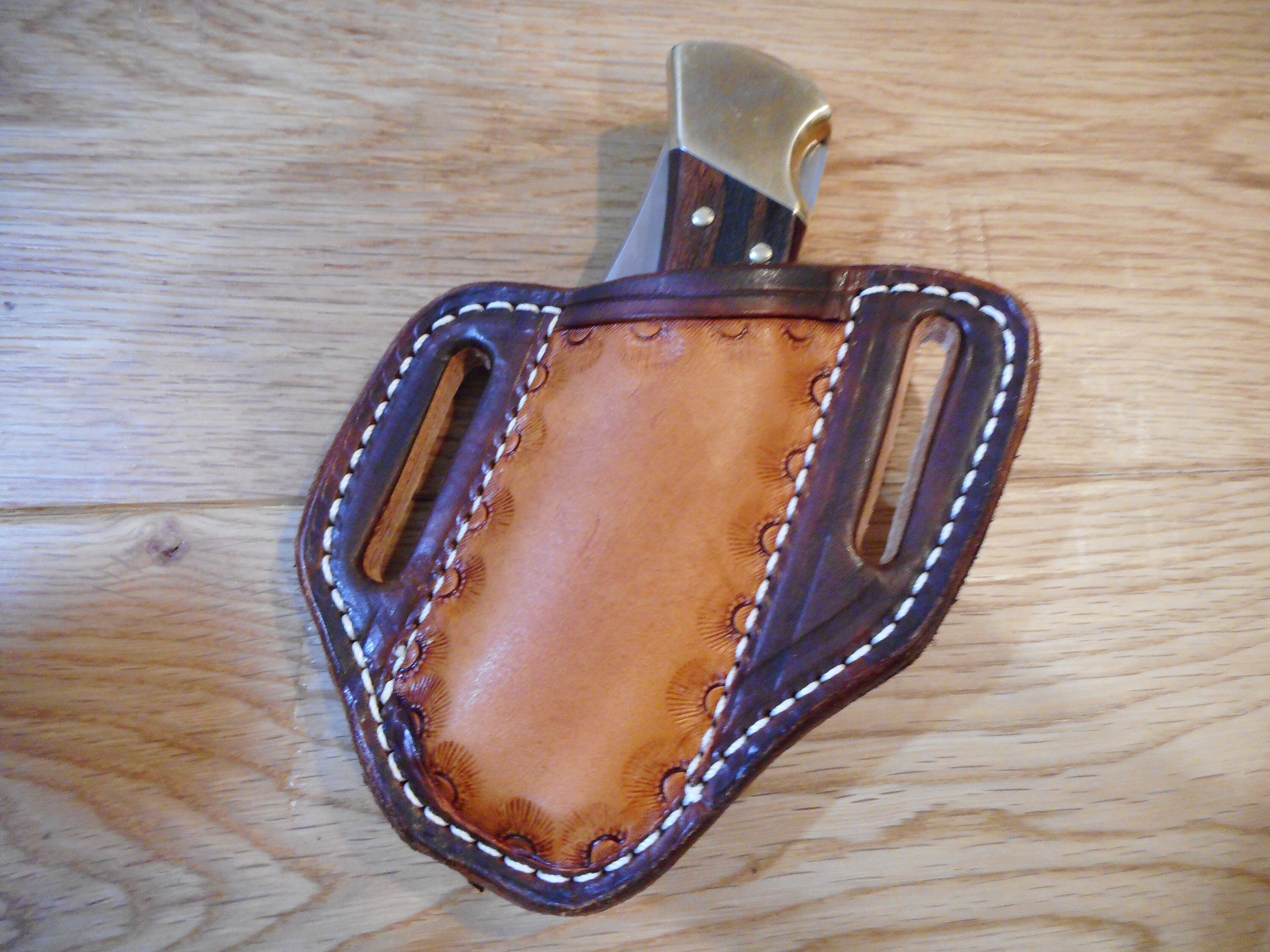 Pancake leather knife sheath Custom made to hold a Buck 110 or Etsy