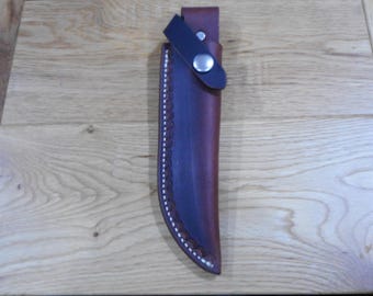Buck 119 Leather Knife Sheath. Brown white stitch . 6 inch blade. Sheath only.