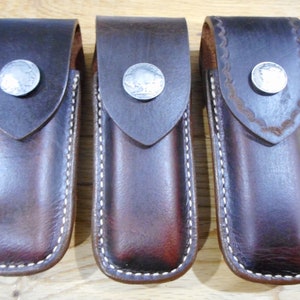 Buck 110 custom made leather sheath. Your choice of snap