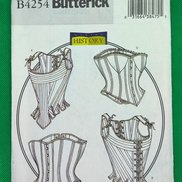 Butterick 4254 Pattern Uncut Corset Stays Victorian Renaissance Ren Faire SCA Medieval Women's Sizes 12-16 Pirate Wench Historical Reenactor