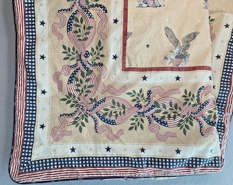 Vintage Tommy Hilfiger Bettbezug, rot-weiß-blau-braun, 218 x 218 cm, Full/Queen, Americana