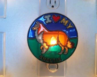 I Love my Sheltie Night Light with  4 watt  on/off switch