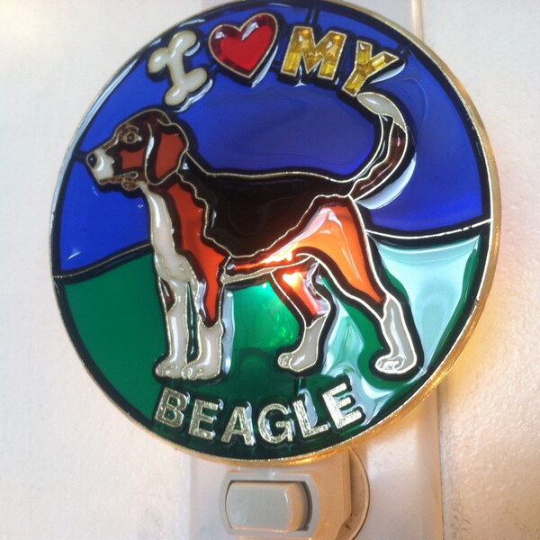 I Love my Beagle Night Light with  4 watt  on/off switch