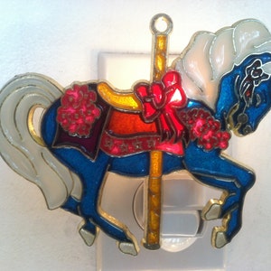 Blue Caracel Horse Night Light  4 watt  on/off switch