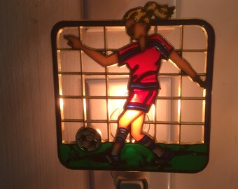 Girl soccer player Night Light  4 watt  on/off switch