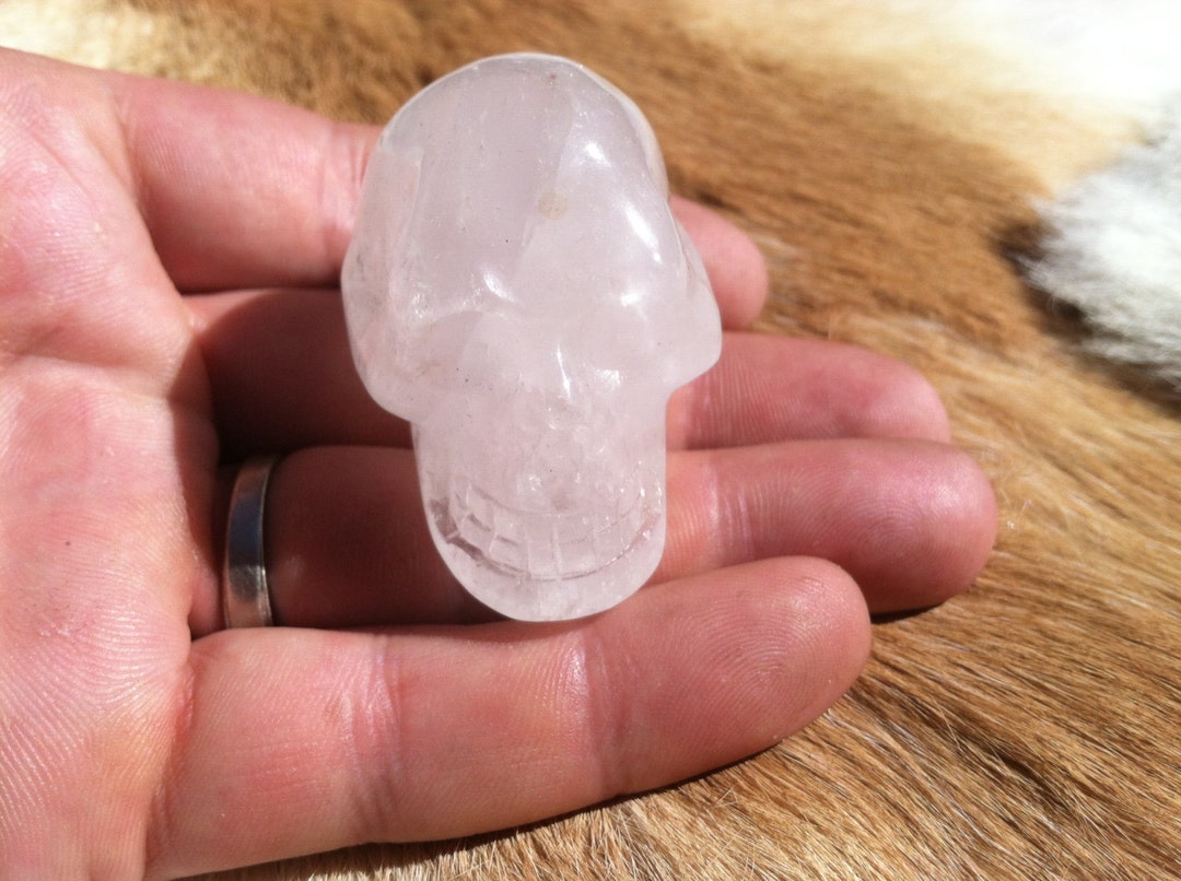 Quartz Crystal Stone Skull Carving - Etsy