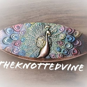 The Rainbow Peacock Tatting Shuttle. Made to Order. Available only through theknottedvine on Etsy!