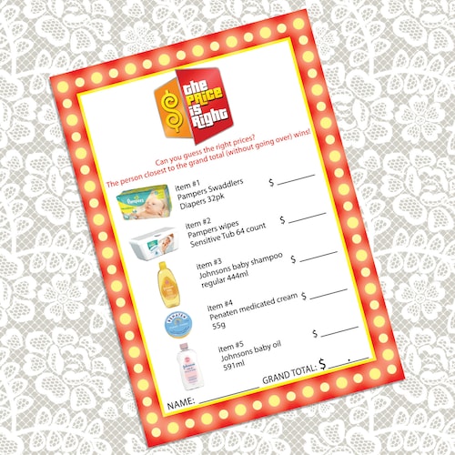 The Price is Right Baby Shower Gameminimalist Baby Shower Etsy The Price is Right Baby Shower Gameminimalist Baby Shower Etsy