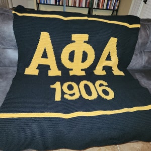 Handmade Alpha Phi Alpha Afghan with Founding Date