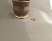 Chocolate Brown Small Cup or Catch All in variegated brown earth tones Made by blind ceramic artist
