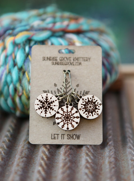 Never Not Knitting Winter Forest Stitch Markers Snowflake