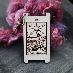 The Star Tarot Card Spinners Control Tool , WPI Wraps per Inch Ruler made from maple wood for yarn gauge : Major Arcana Tarot Card Deck image 7