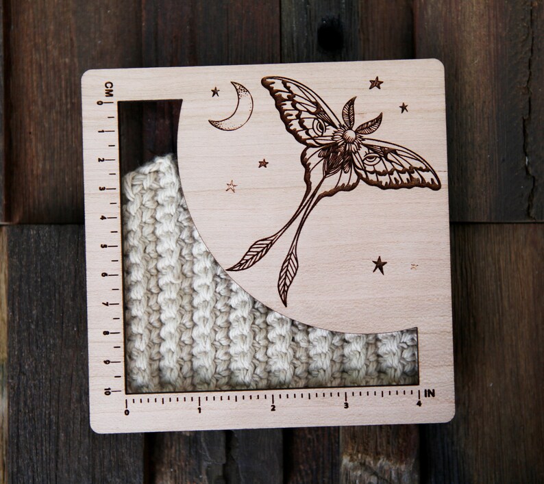 Cherry Measuring Ruler Luna Moth Gauge Swatch Measurement Ruler in 4 Inches and 10 Centimeters ...