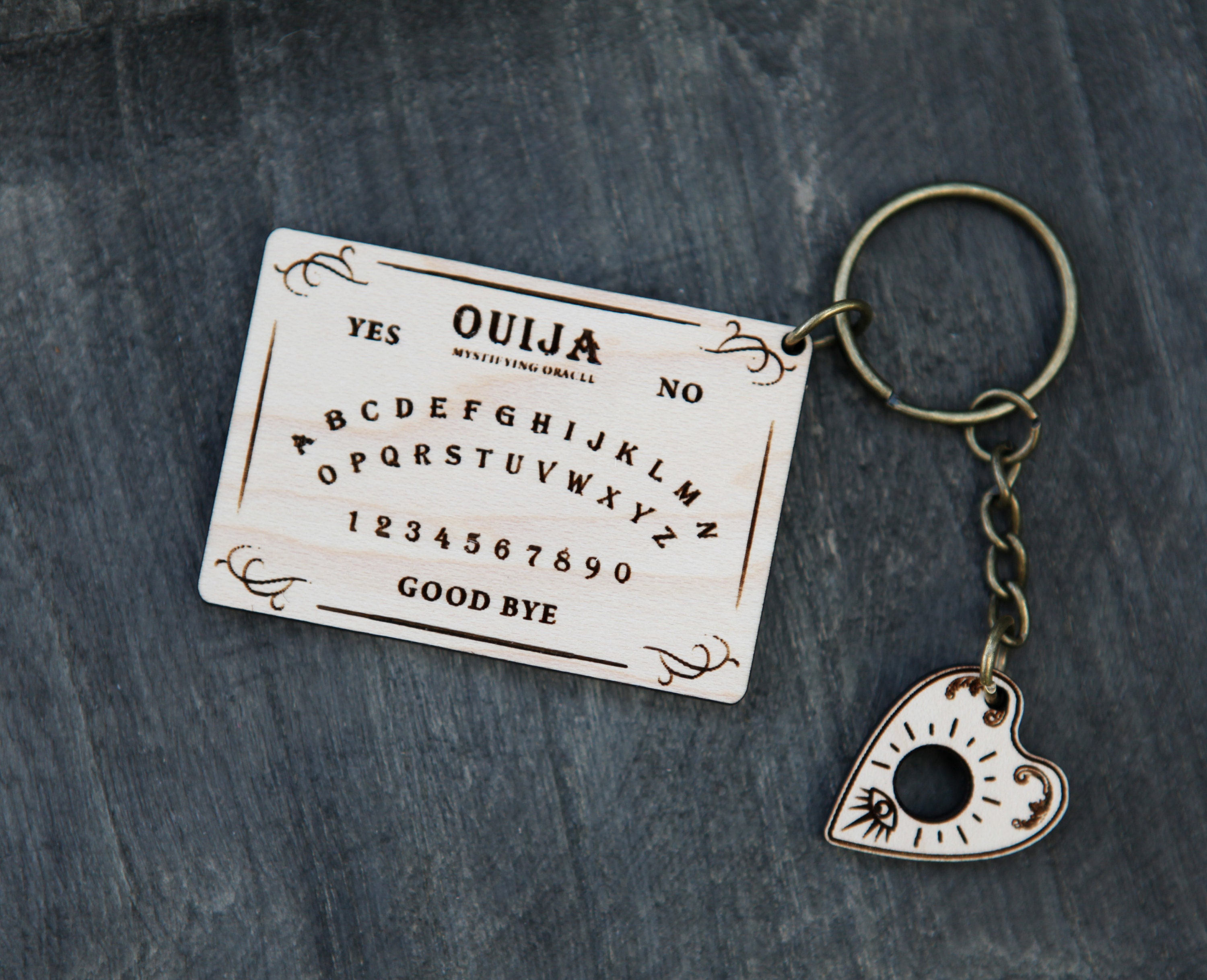 Ouija Board With Movable Planchette Keychain Spirit Oracle Board