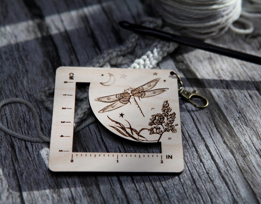 Dragonfly Moon Gauge Swatch Measurement Ruler in Inches and Centimeters ...