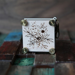 Mini Maple Wood Flower Press Kit: Engraved Bouquet, Brass Bolts