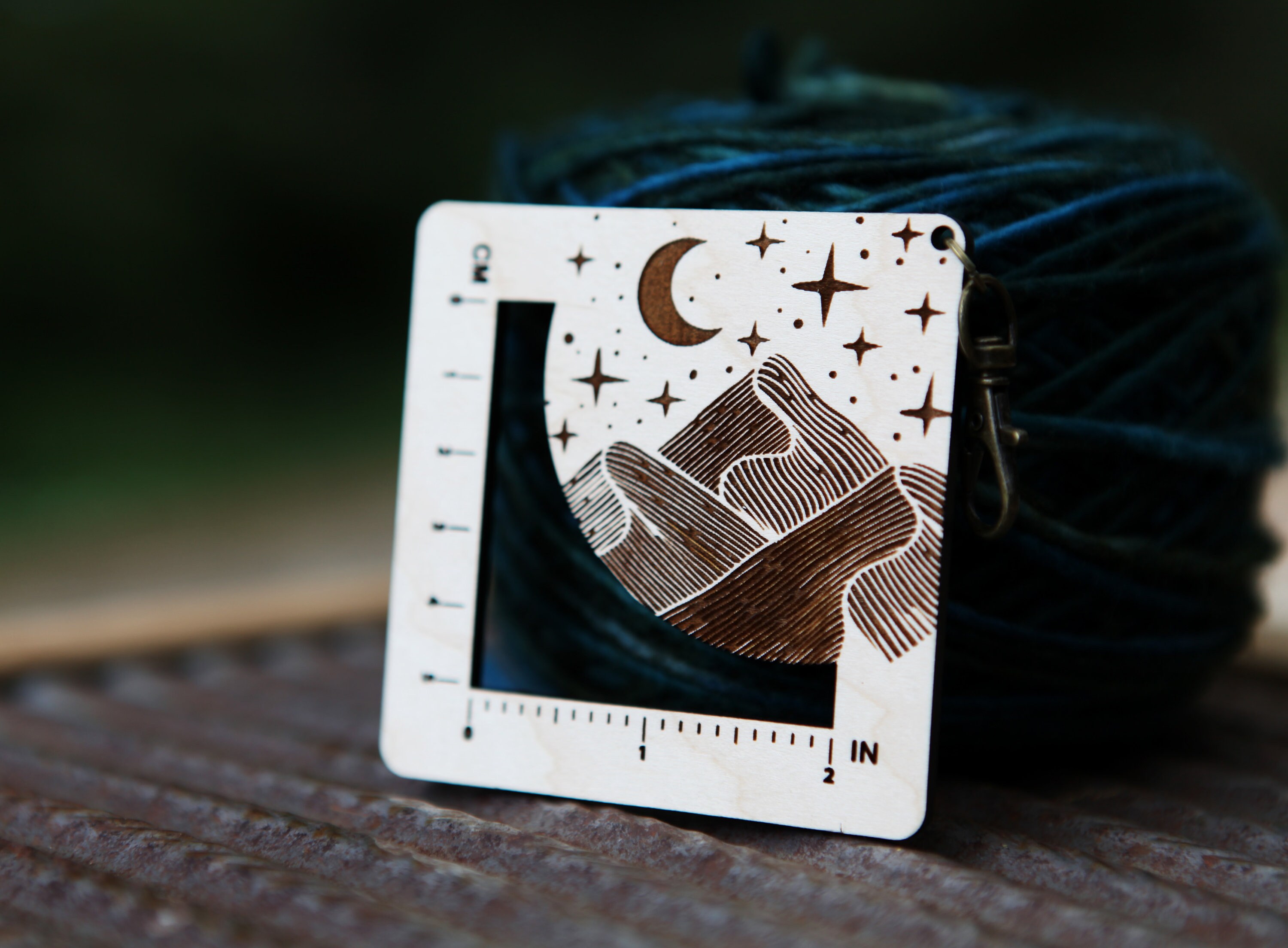 Moon Chart Ruler Moon & Stars Over Mountains Gauge Swatch Measurement Ruler in - Etsy