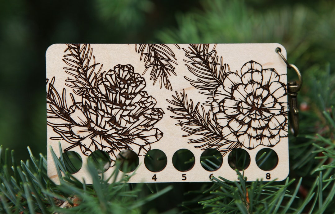 Pine Tree Branch With Conifer Cone Embroidery Floss Thread Storage ...