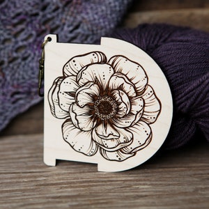 Peony Flower Spinners Control Tool WPI (Wraps per Inch) Ruler and Twist Angle Gauge for yarn.