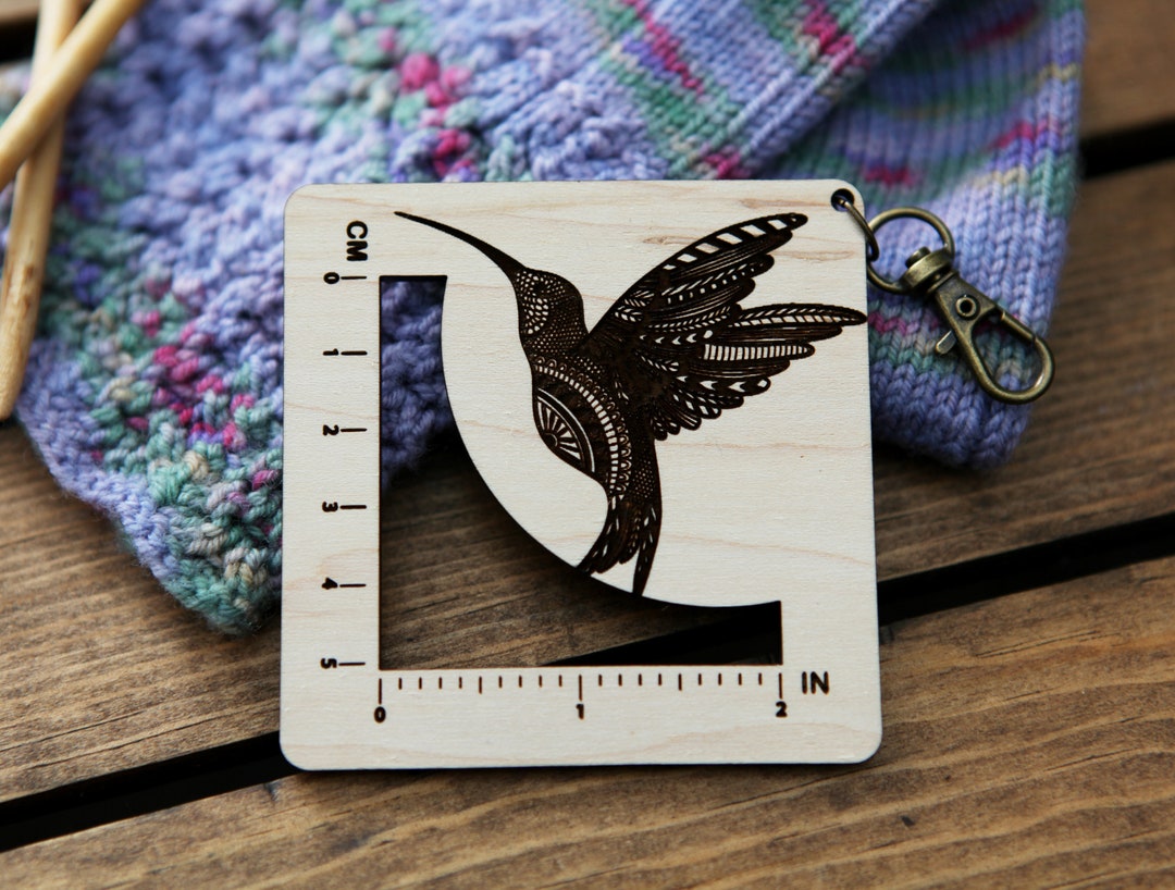 Hummingbird Gauge Swatch Measurement Ruler in Inches and Centimeters ...