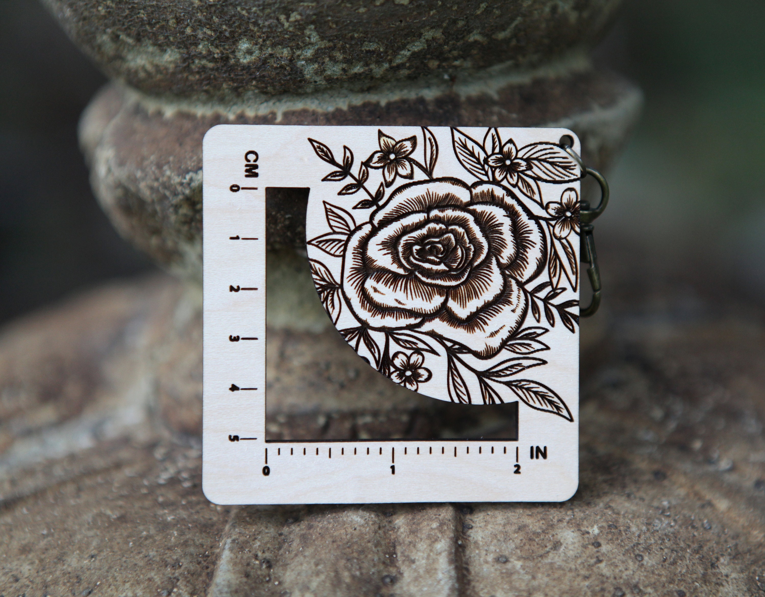 Rose Flower Ruler Rose Flower Gauge Swatch Measurement Ruler in Inches and Centimeters ...