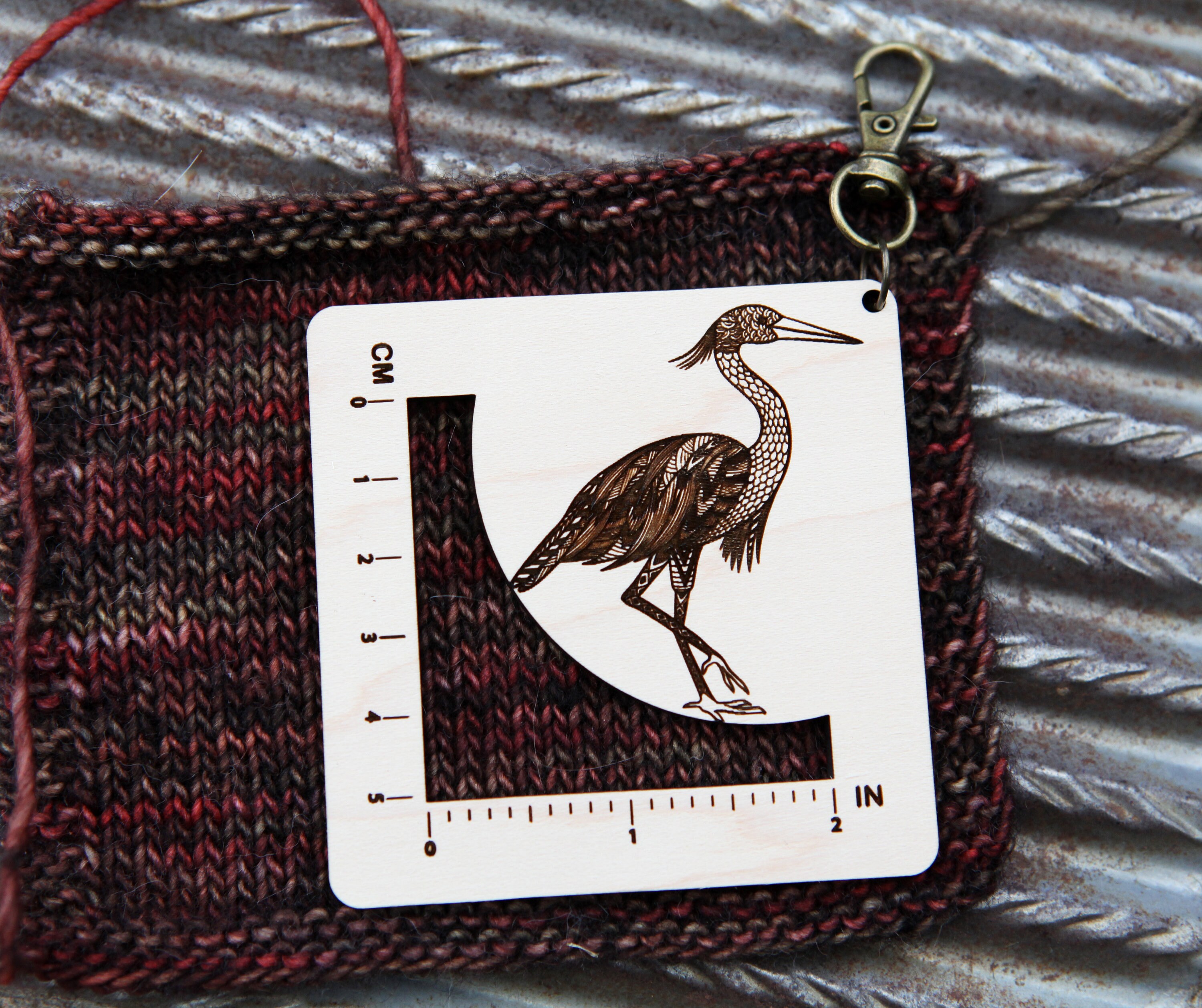 Heron Bird Gauge Swatch Measurement Ruler in Inches and Centimeters ...