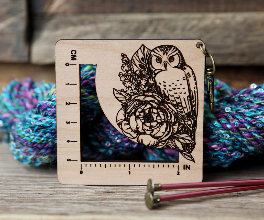 Cherry Measuring Ruler Owl With Plants and Flowers Gauge Swatch Measurement Ruler in Inches ...
