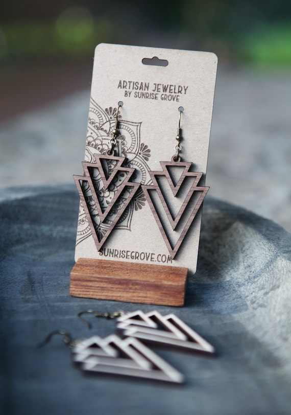 Inverted Triangle Stud Earrings #3195 Triangle Stud Earrings