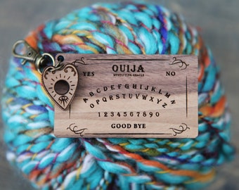 Ouija Board & Planchette Twist Angle Gauge from walnut wood to measure the twist in your yarn. Great tool for spinners - Magic Spirit Board