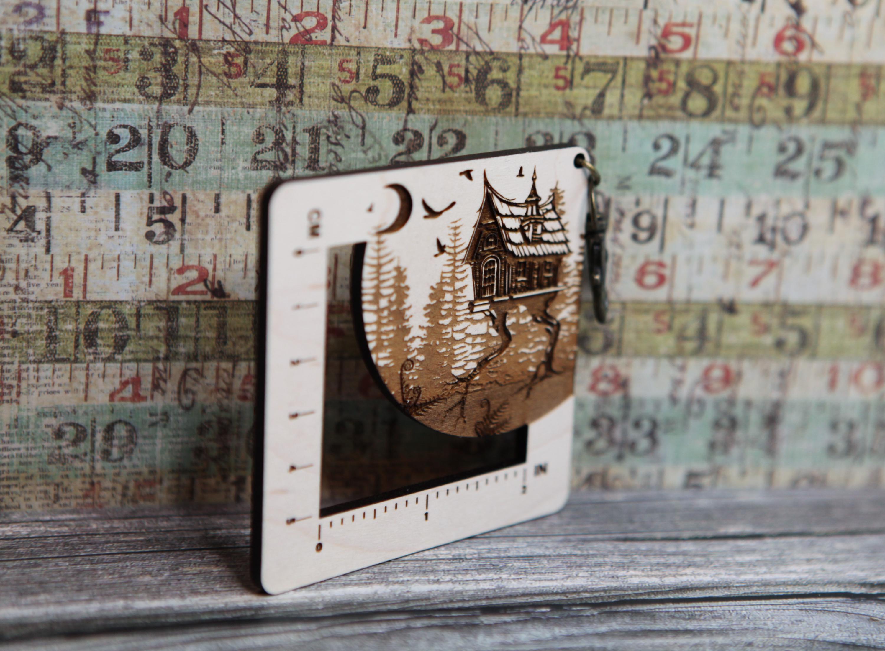 Forest Ruler Baba Yaga Forest House Gauge Swatch Measurement Ruler in Inches and ...