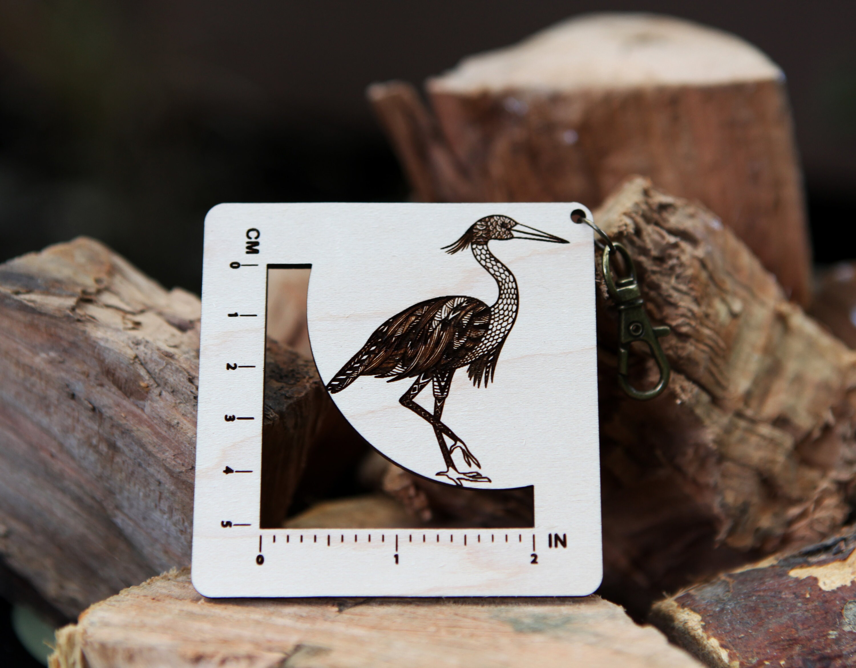 Heron Bird Gauge Swatch Measurement Ruler in Inches and Centimeters ...
