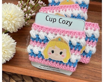 Sleeping Princess Aurora coffee cup cozy | Drink Tea Cup Sleeve Hug | Ready To Ship | Gifts for her