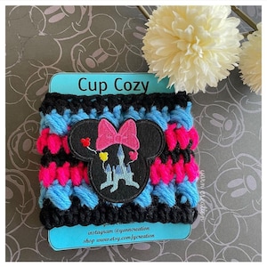 Mouse Magical Castle drink cup cozy. Mickey coozie. Coffee mug sleeve. Cup hug. Water bottle tumbler cozie. Ready to ship. Gifts for her.