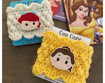 Cute Princess cozy cozies cup hug | Drink cup sleeve | Cup hug | Stocking Stuffers | Book Lover |