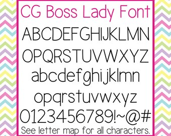 CG Boss Lady Font - Nice Neat Handwritten Font - Classroom Use - Confetti Graphics Fonts