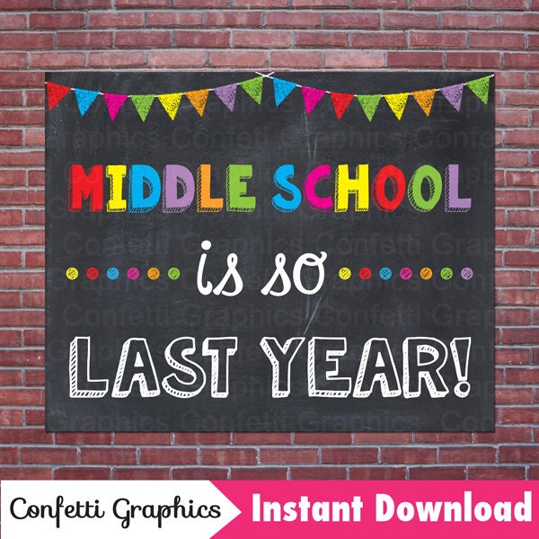 Middle School is so last year Graduation Grad End of the Year | Etsy