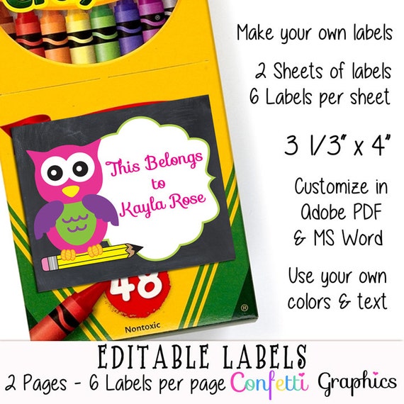 back to school editable printable labels cute chalkboard girl
