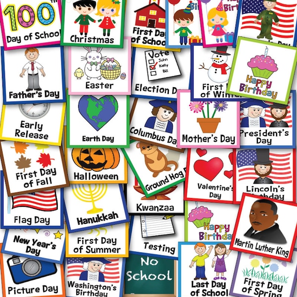Classroom Calendar Cards For The Entire Year Includes A Fillable Page of Birthday Calendar Cards Great For Teachers Calendar Time 36 Cards