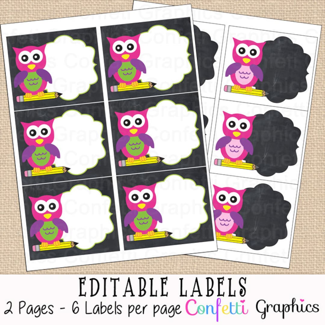 Back to School Editable Printable Labels Cute Chalkboard Girl Owl First Day of School Printable Name Labels School Stickers School Supplies - Etsy back-to-school-editable-printable-labels-cute-chalkboard-girl-owl-first-day-of-school-printable-name-labels-school-stickers-school-supplies-etsy