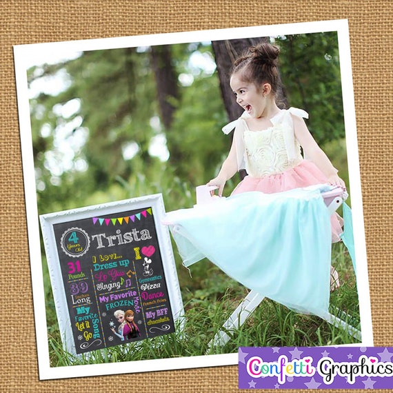 Chalkboard Birthday Sign Poster Any Age Baby's 1 2 3 4 5 Etsy