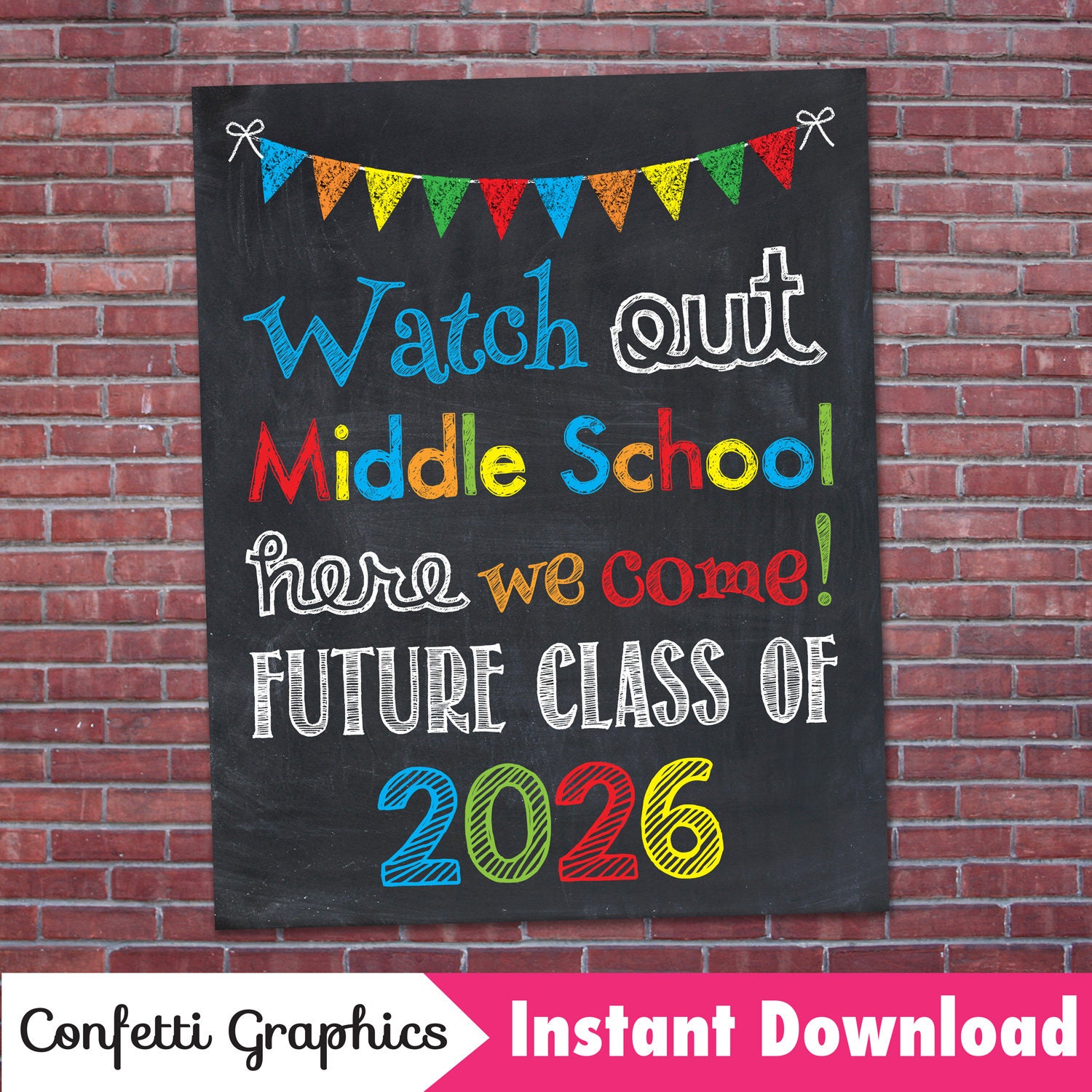Watch Out Middle School Here WE Come Future Class of 2026 Etsy
