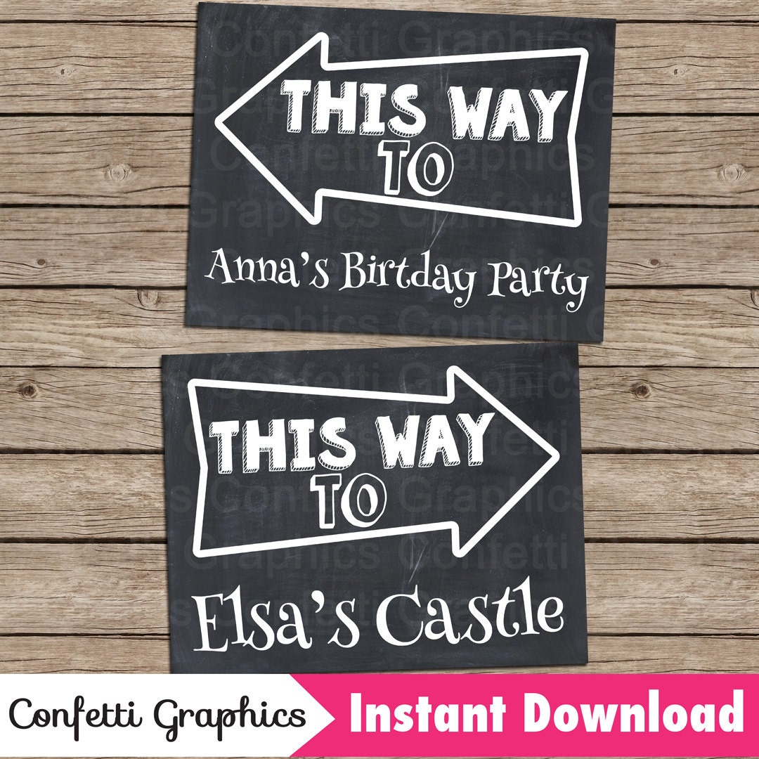 Frozen Birthday Chalkboard Sign Banner Frozen Anna Elsa Olaf Birthday ...