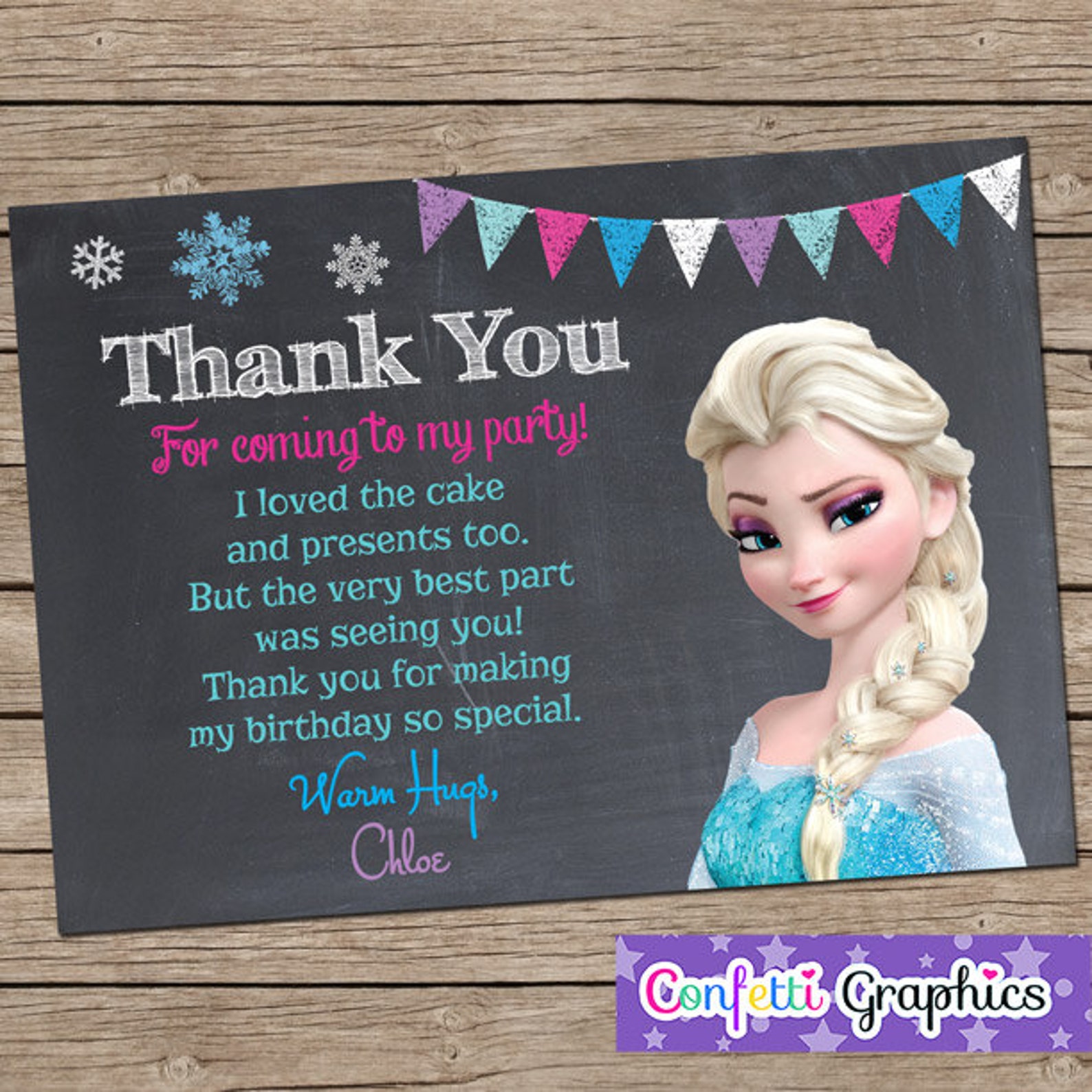 thank you for coming birthday card