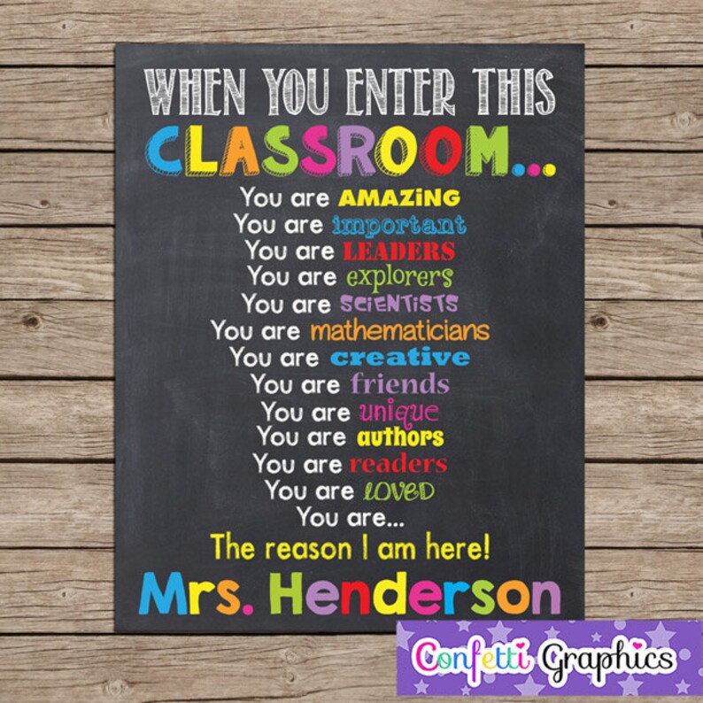 When You Enter This Classroom Rules Custom Teacher Sign Poster Etsy UK