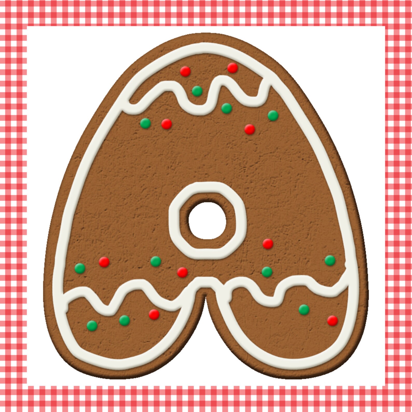 Gingerbread Christmas Cookie Clip Art Alphabet Numbers Symbols | Etsy