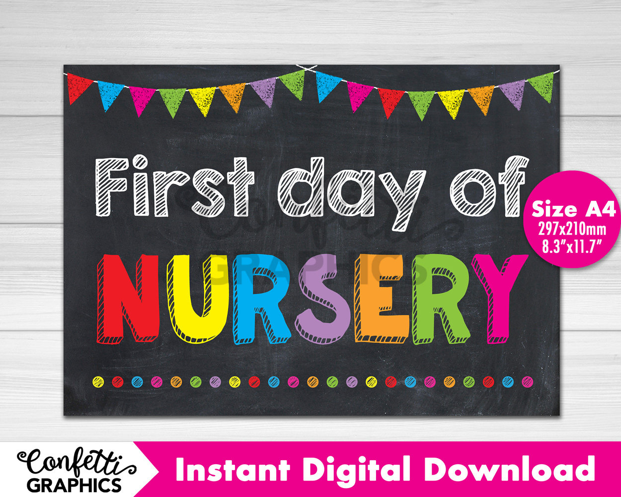 First day of Nursery First day of school Nursery School Back Etsy