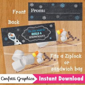 Printable Christmas Gift Tag. Do You Want to Build a Snowman Favor