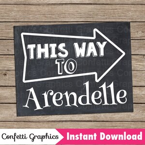 This Way to Arendelle Chalkboard Sign Banner Frozen Anna Elsa Olaf ...